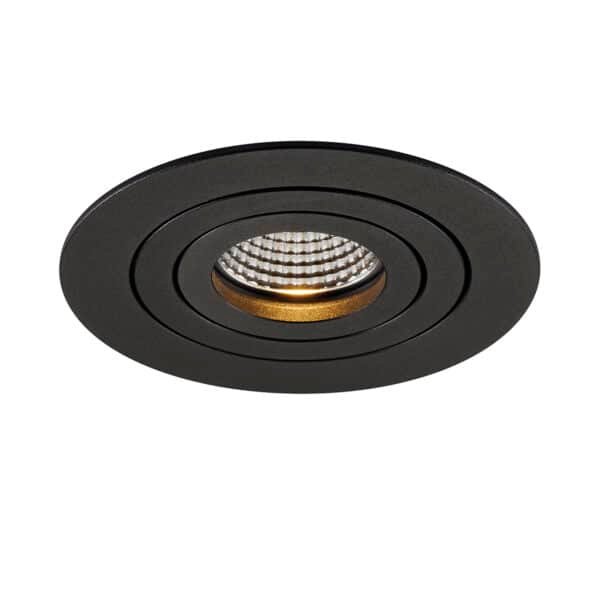 Einbau-Downlight Twist 100 Plan, Phasenab., schwarz