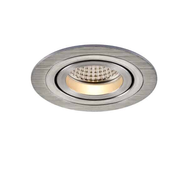 Einbau-Downlight Twist 80 Plan, mit RIDL 13, mit Blattfedern, DALI, alu-gebürstet, 38°, 4000 K